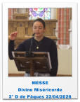 MESSE Divine Miséricorde 2° D de Pâques 22/04/2026